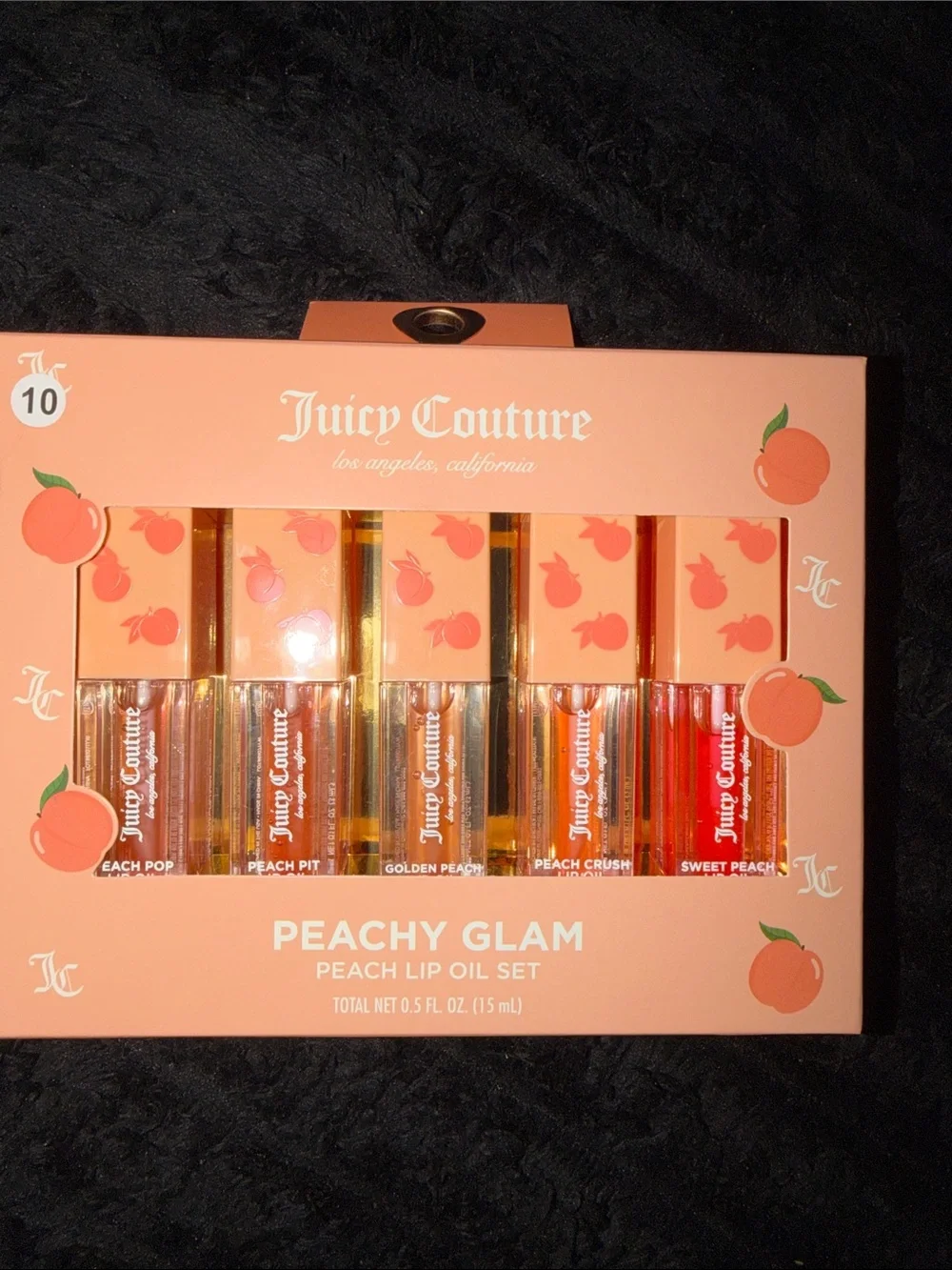 Juicy Couture Peachy Glam Lip Oil Set - Peach, Coral, Gold, Red